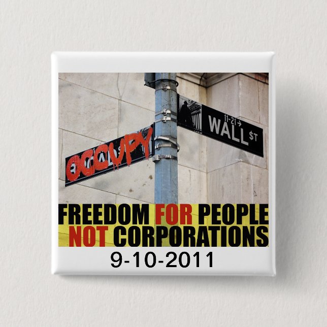 Occupy Wall Street pin (Front)