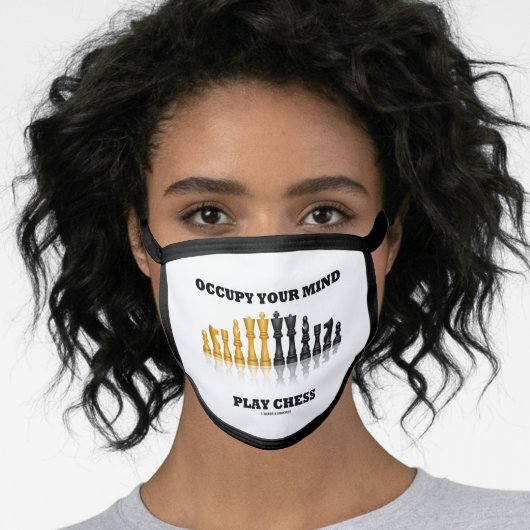 Occupy Your Mind Play Chess Reflective Chess Set Face Mask (Worn Her)