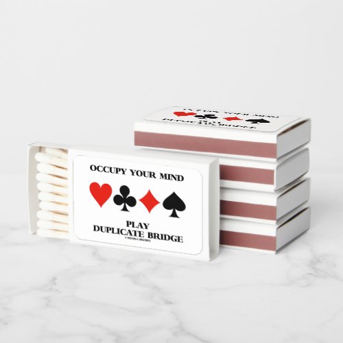 Occupy Your Mind Play Duplicate Bridge Card Suits Matchboxes