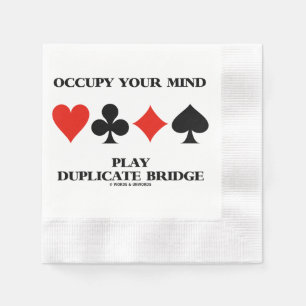 Occupy Your Mind Play Duplicate Bridge Card Suits Napkins
