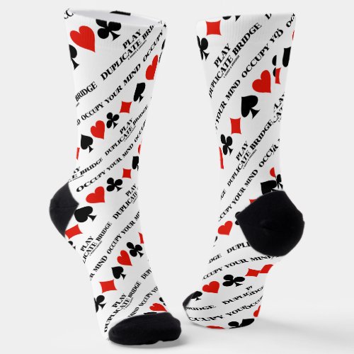 Occupy Your Mind Play Duplicate Bridge Card Suits Socks