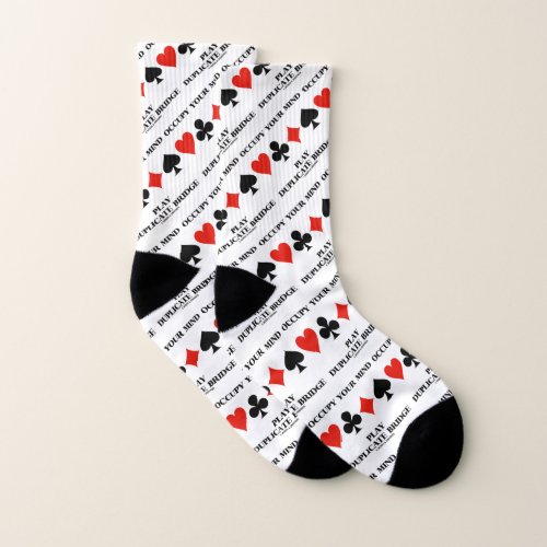 Occupy Your Mind Play Duplicate Bridge Card Suits Socks