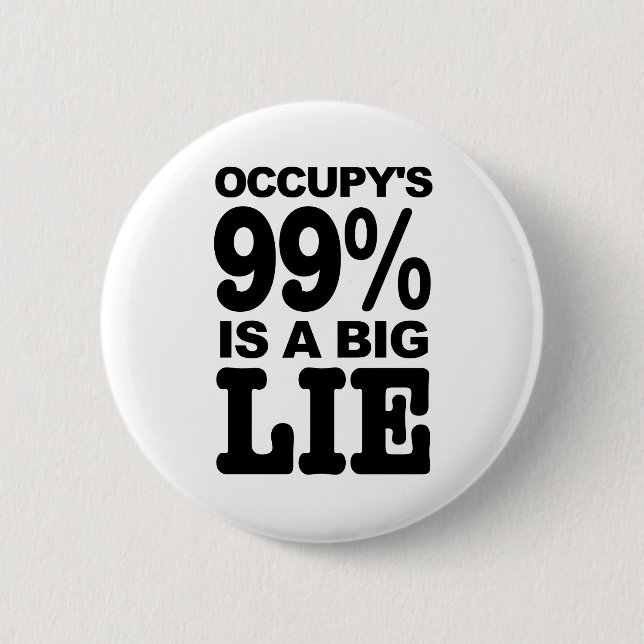 Occupy's 99% is a Big Lie Pinback Button (Front)