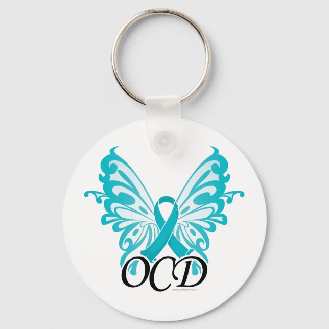 OCD Butterfly Ribbon Keychain (Front)