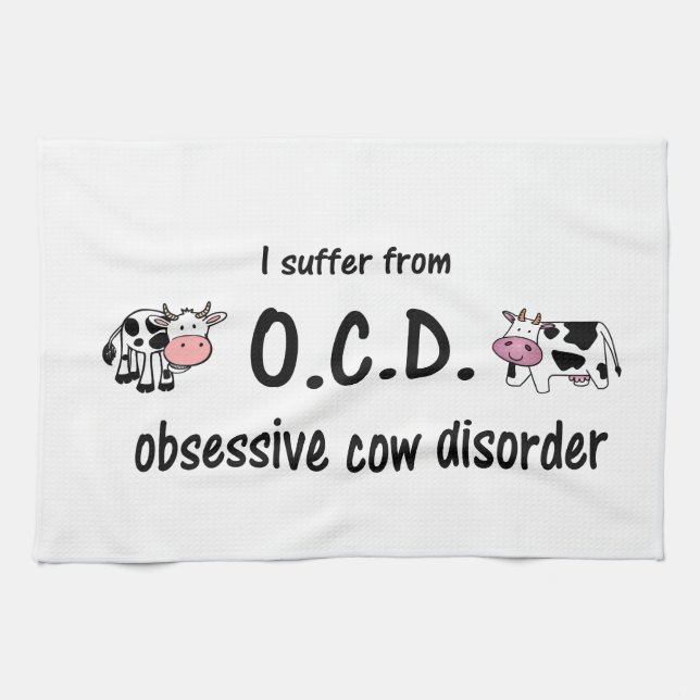 OCD Cow Kitchen Towel (Horizontal)