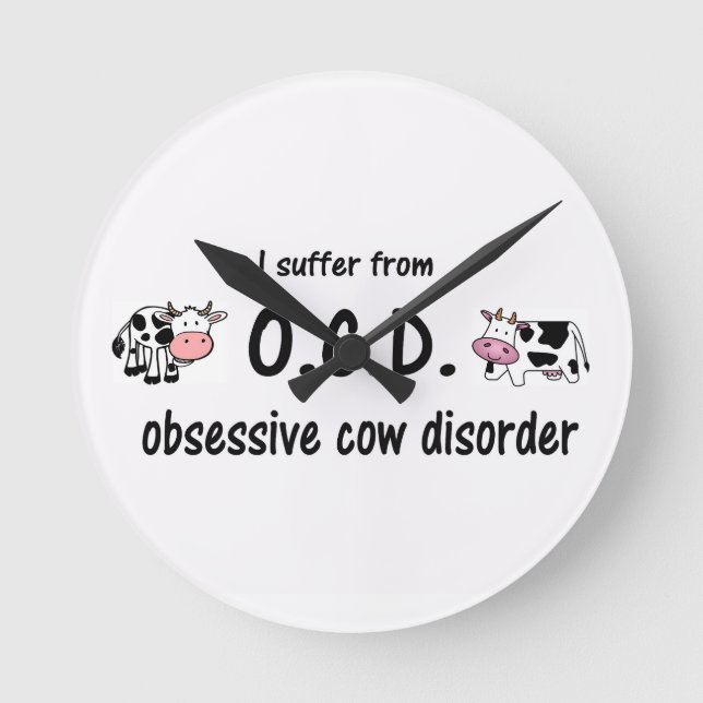 OCD Cow Round Clock (Front)