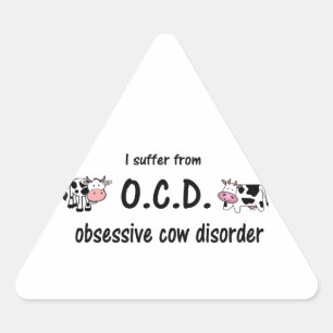 OCD Cow Triangle Sticker