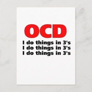 ocd funny quote postcard