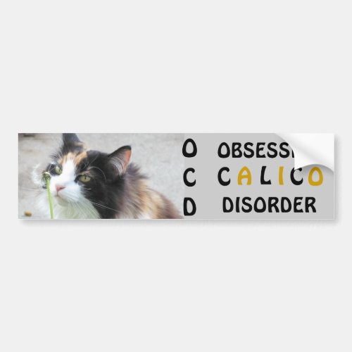 OCD  Obsessive Calico Disorder Bumper Sticker