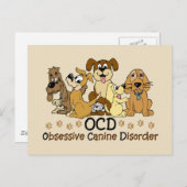 OCD Obsessive Canine Disorder Dog Lover Postcard (Front/Back)