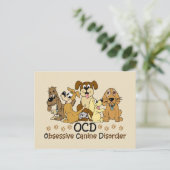 OCD Obsessive Canine Disorder Dog Lover Postcard (Standing Front)
