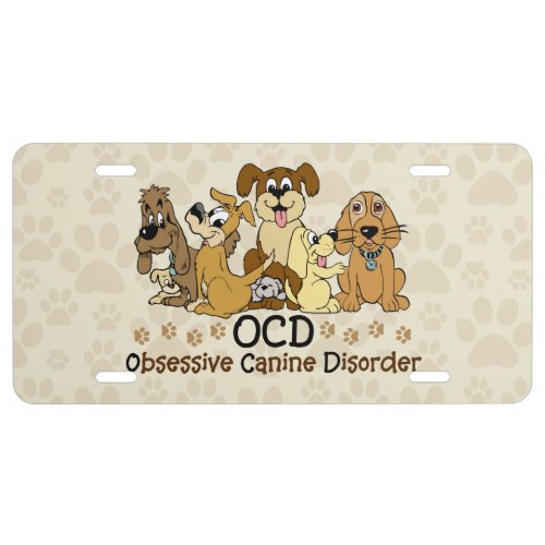 OCD Obsessive Canine Disorder License Plate