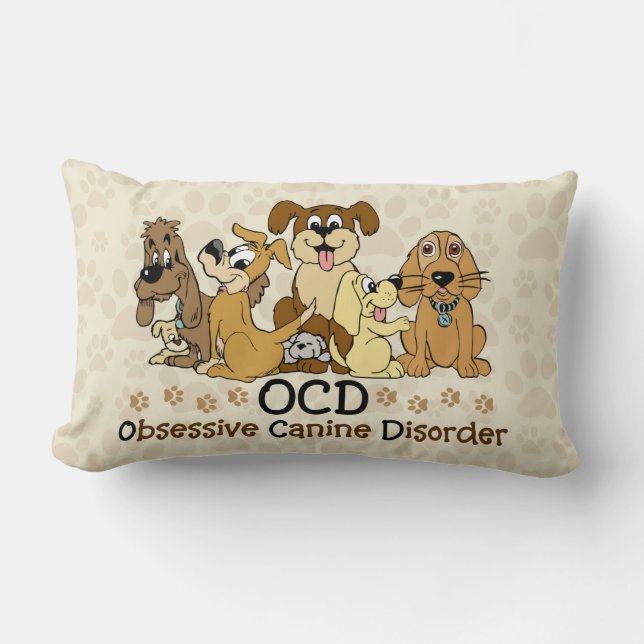OCD Obsessive Canine Disorder Lumbar Pillow (Front)