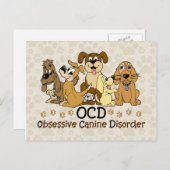 OCD Obsessive Canine Disorder Postcard (Front/Back)