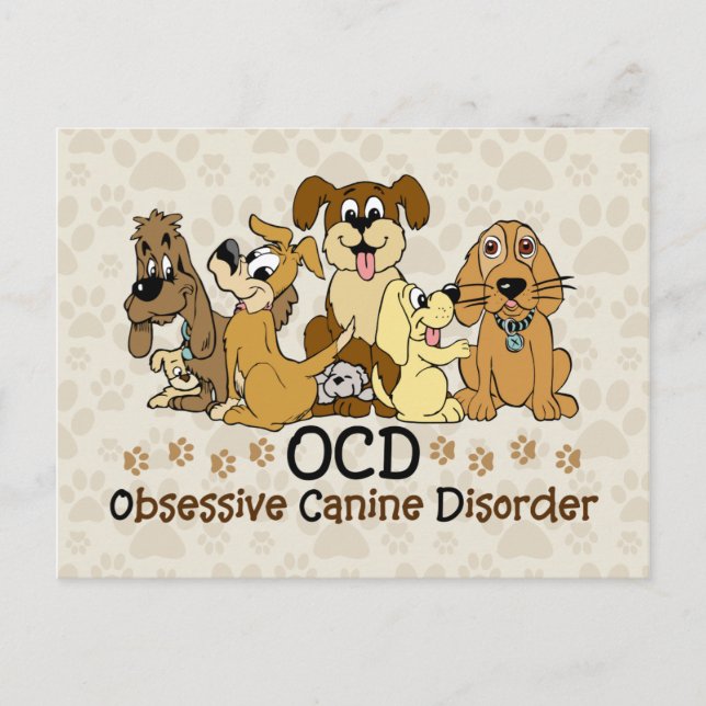 OCD Obsessive Canine Disorder Postcard (Front)