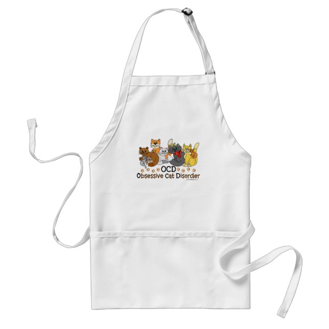OCD Obsessive Cat Disorder Adult Apron (Front)