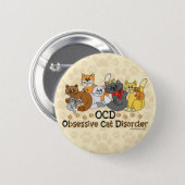 OCD Obsessive Cat Disorder Button (Front & Back)