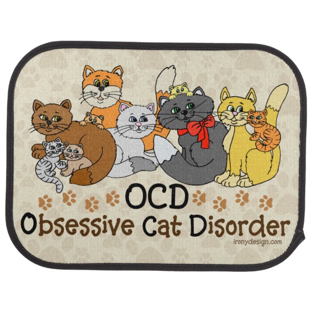 OCD Obsessive Cat Disorder Car Mat (Rear)