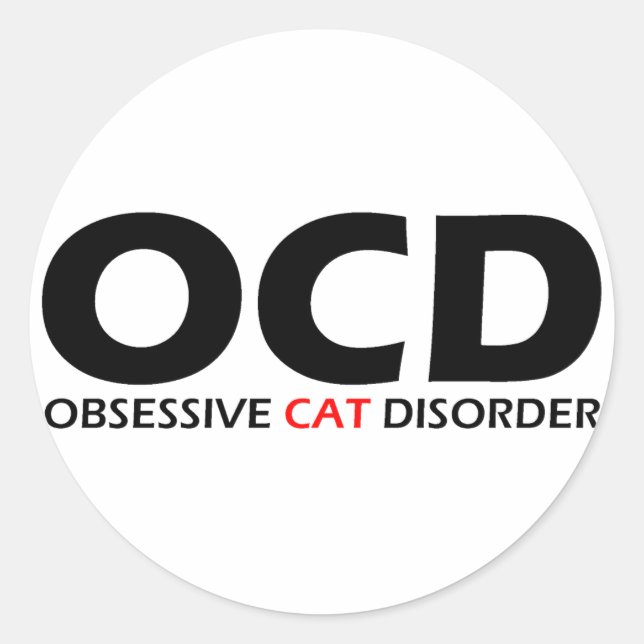 OCD - Obsessive Cat Disorder Classic Round Sticker (Front)