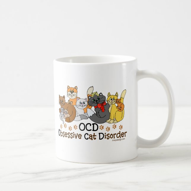 OCD Obsessive Cat Disorder Coffee Mug (Right)