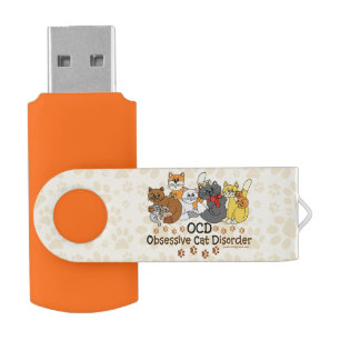 OCD Obsessive Cat Disorder Flash Drive
