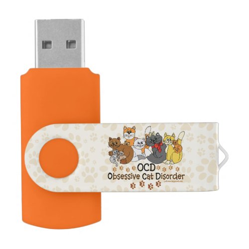 OCD Obsessive Cat Disorder Flash Drive