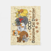OCD Obsessive Cat Disorder Fleece Blanket (Front)