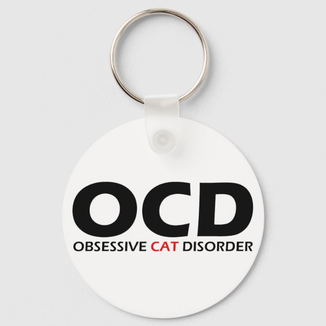 OCD - Obsessive Cat Disorder Keychain (Front)
