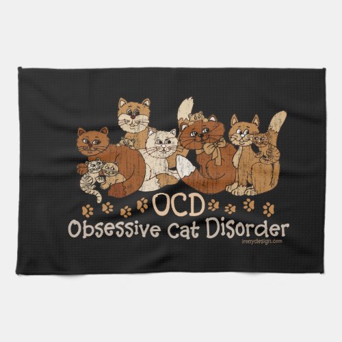 OCD Obsessive Cat Disorder Kitchen Towel