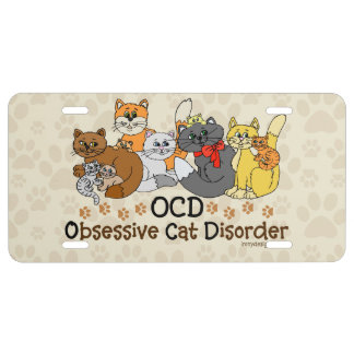 OCD Obsessive Cat Disorder License Plate