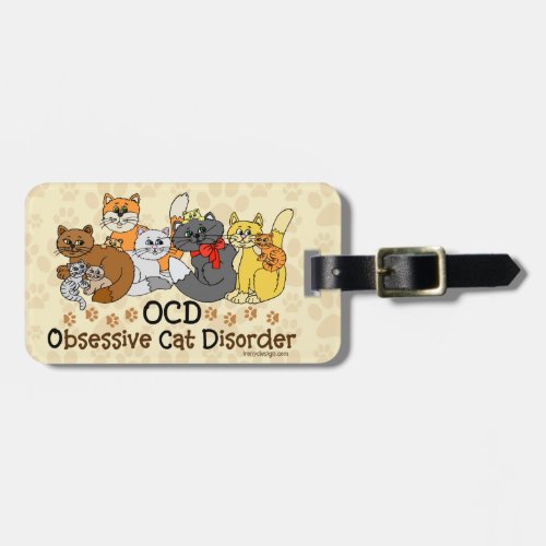OCD Obsessive Cat Disorder Luggage Tag