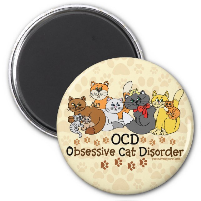 OCD Obsessive Cat Disorder Magnet (Front)