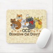 OCD Obsessive Cat Disorder Mouse Pad (With Mouse)