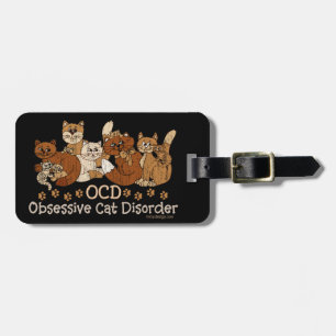 OCD Obsessive Cat Disorder Personalized Luggage Tag