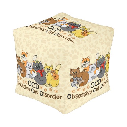 OCD Obsessive Cat Disorder Pouf