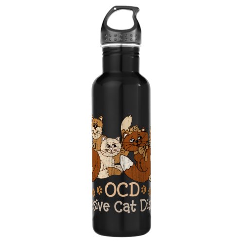 OCD Obsessive Cat Disorder Stainless Steel Water Bottle