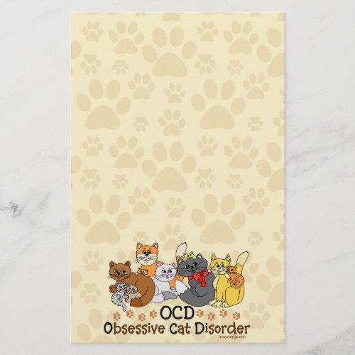 OCD Obsessive Cat Disorder Stationery