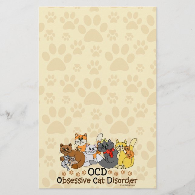OCD Obsessive Cat Disorder Stationery (Front)