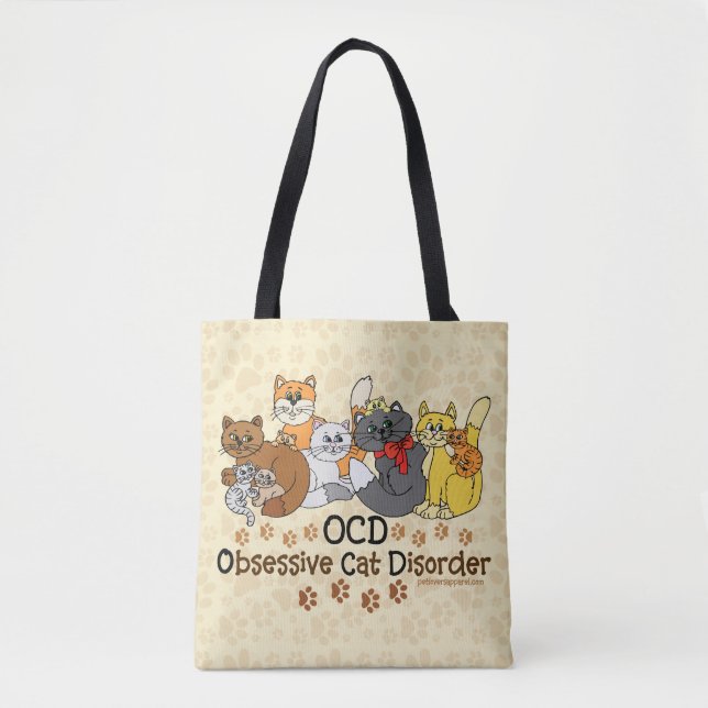 OCD Obsessive Cat Disorder Tote Bag (Front)