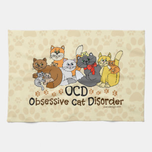 OCD Obsessive Cat Disorder Towel