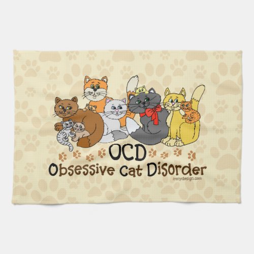 OCD Obsessive Cat Disorder Towel