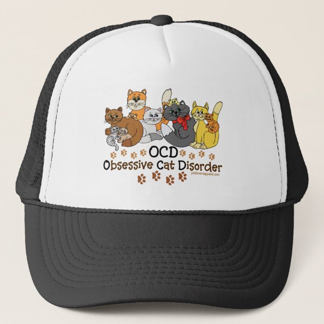 OCD Obsessive Cat Disorder Trucker Hat (Front)
