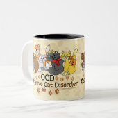 OCD Obsessive Cat Disorder Two-Tone Coffee Mug (Front Left)