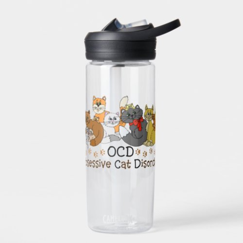 OCD Obsessive Cat Disorder Water Bottle