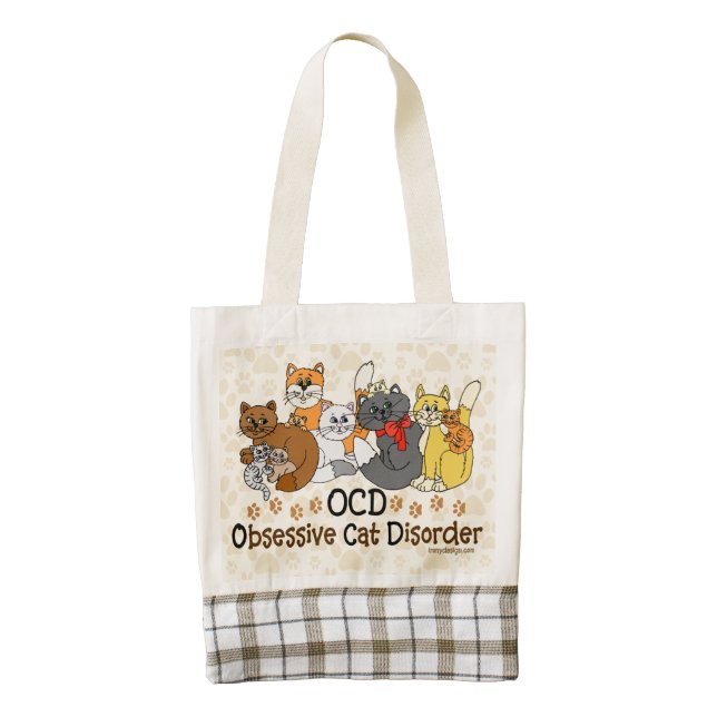 OCD Obsessive Cat Disorder Zazzle HEART Tote Bag (Front)