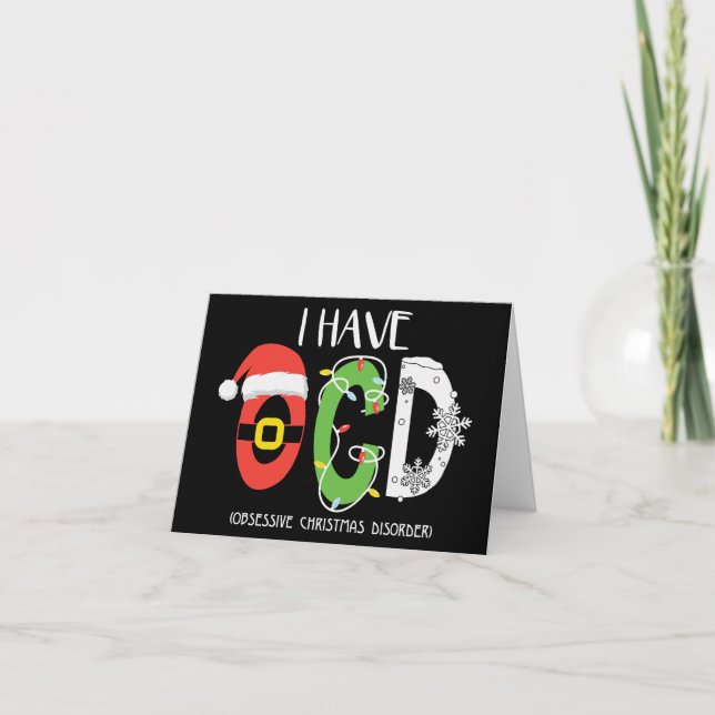 OCD Obsessive Christmas Disorder | Funny XMAS Holiday Card (Front)