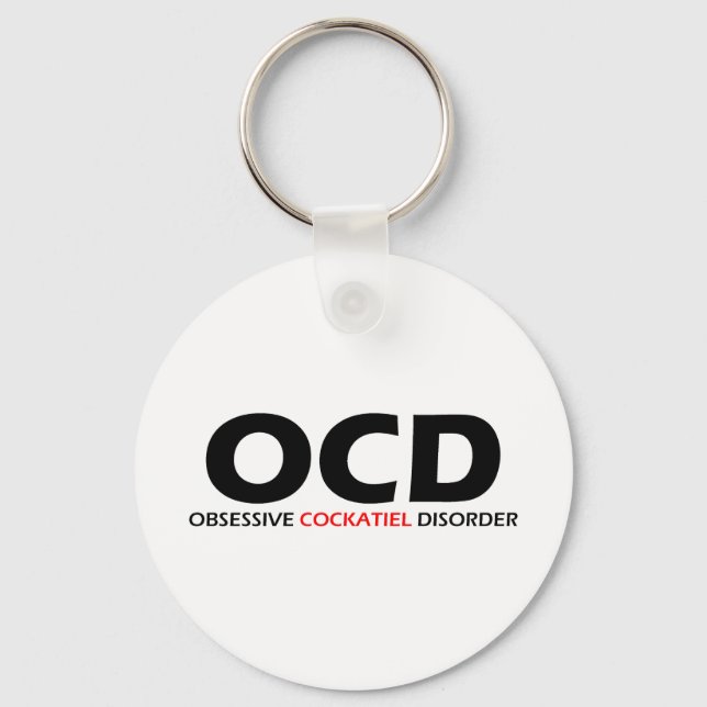 OCD - Obsessive Cockatiel Disorder Keychain (Front)