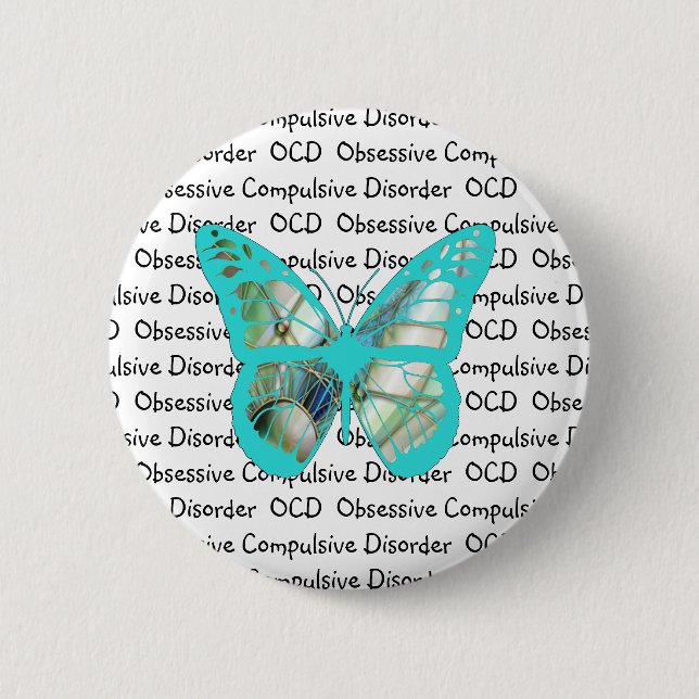 OCD Obsessive Compulsive Disorder Awareness Pinback Button (Front)