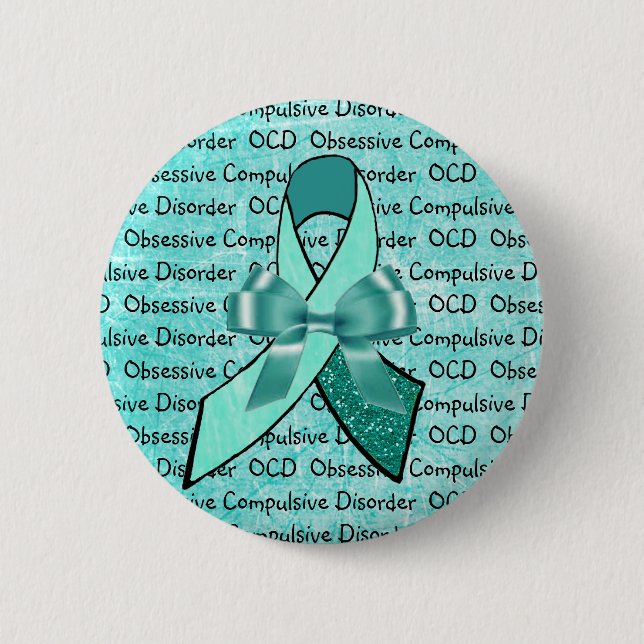 OCD Obsessive Compulsive Disorder Awareness Ribbon Button (Front)