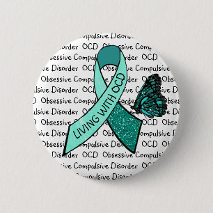 OCD Obsessive Compulsive Disorder Awareness Ribbon Button